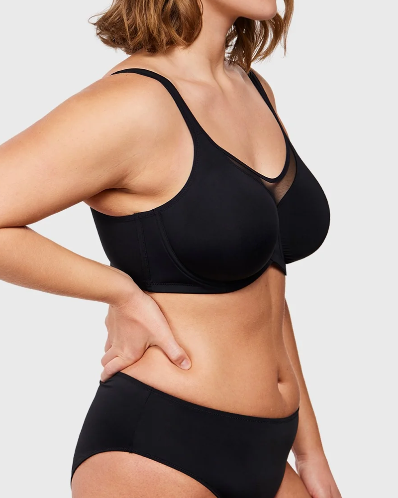 Women's Smooth Unlined Mesh Plus Size Underwire Bra