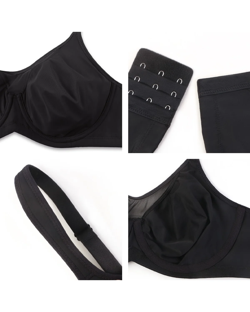 Women's Smooth Unlined Mesh Plus Size Underwire Bra