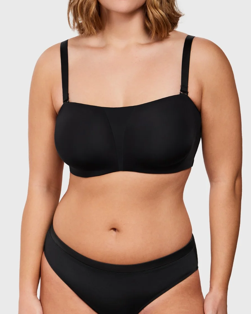 Women's Unlined Seamless Comfort Non-slip Underwire Plus Size Bandeau Strapless Bra