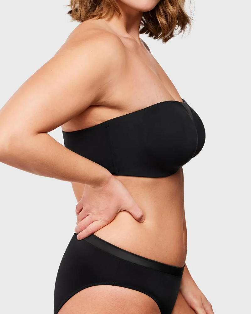 Women's Unlined Seamless Comfort Non-slip Underwire Plus Size Bandeau Strapless Bra