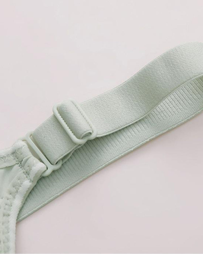 Women's Adjustable Support Straps Wirefree Comfort Push Up Jacquard Bra