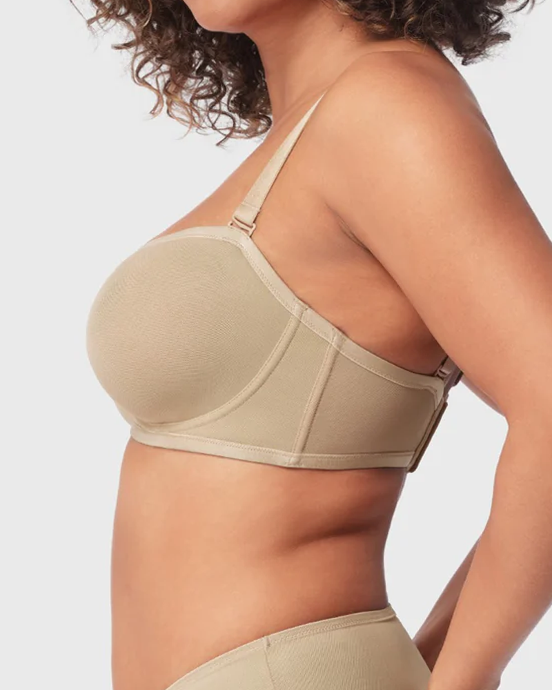 Women's Sheer Mesh Unlined Underwire Adjustable Removable Straps Half Cup Bra