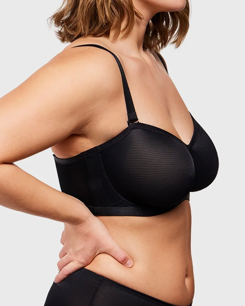 Women's Sheer Mesh Unlined Underwire Adjustable Removable Straps Half Cup Bra