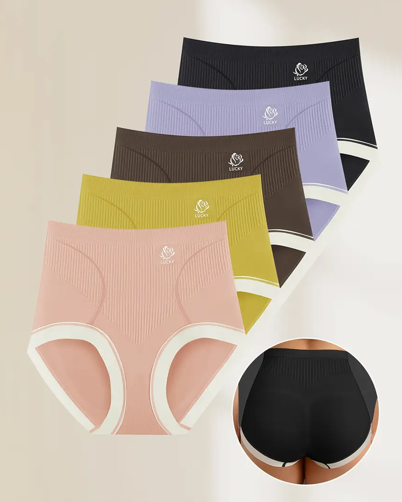 Women's High Waist Seamless Colorblock Full Coverage Casual Comfort Breathable Briefs