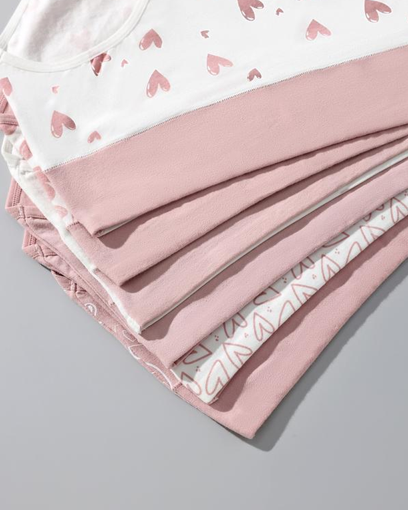 Women's Breathable Soft Love Heart Cotton Printed Panties