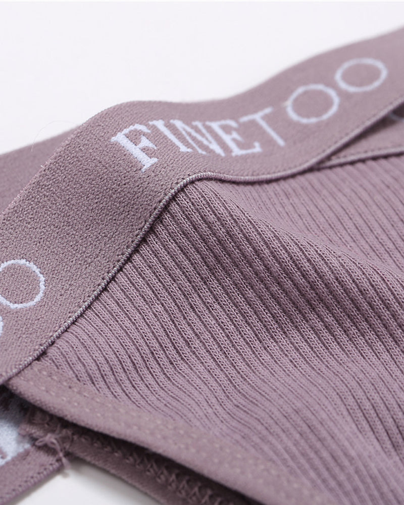 Women's Cotton High Waist Sexy Letter Printed Cross Sports Belt Thong