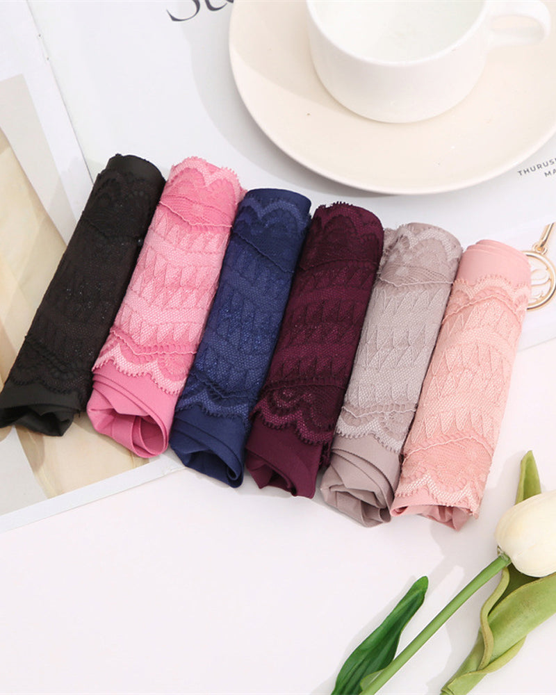 Comfortable Solid Color Milk Silk Lace Stitching Women's Underwear