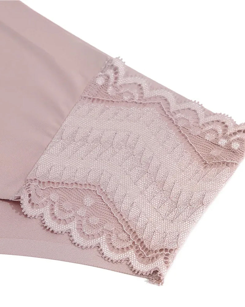 Comfortable Solid Color Milk Silk Lace Stitching Women's Underwear