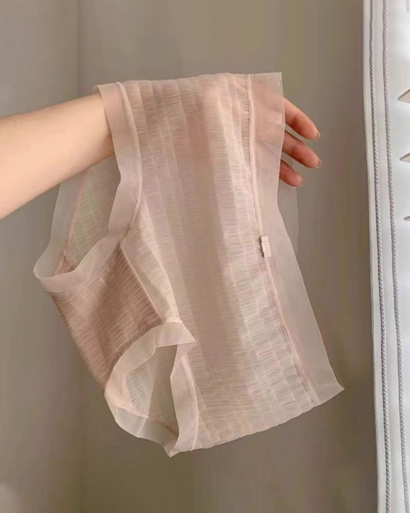 Summer Thin Quick-Drying Translucent Mesh Seamless Cotton Crotch Underwear