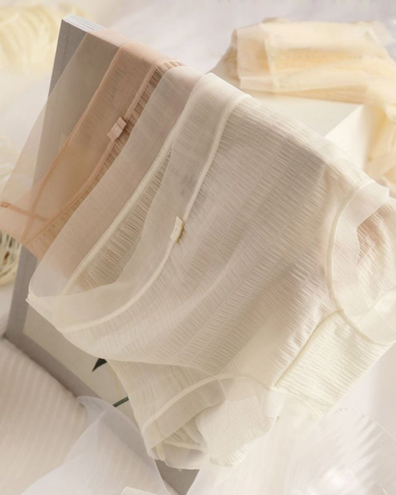 Summer Thin Quick-Drying Translucent Mesh Seamless Cotton Crotch Underwear