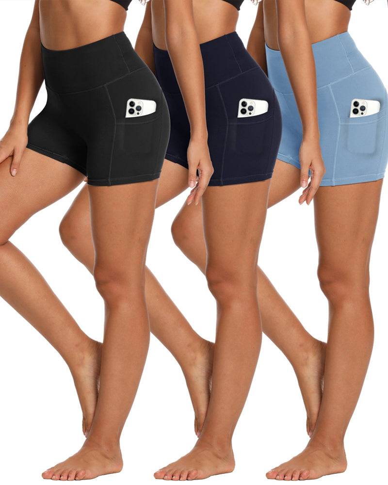Casual Sports High Waist Breathable With Pockets Cycling Yoga Fitness Shorts