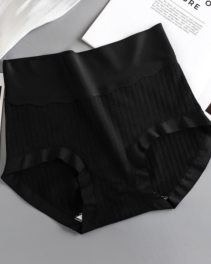 Women's Pure Cotton Antibacterial Crotch High Waist Light Belly Underwear