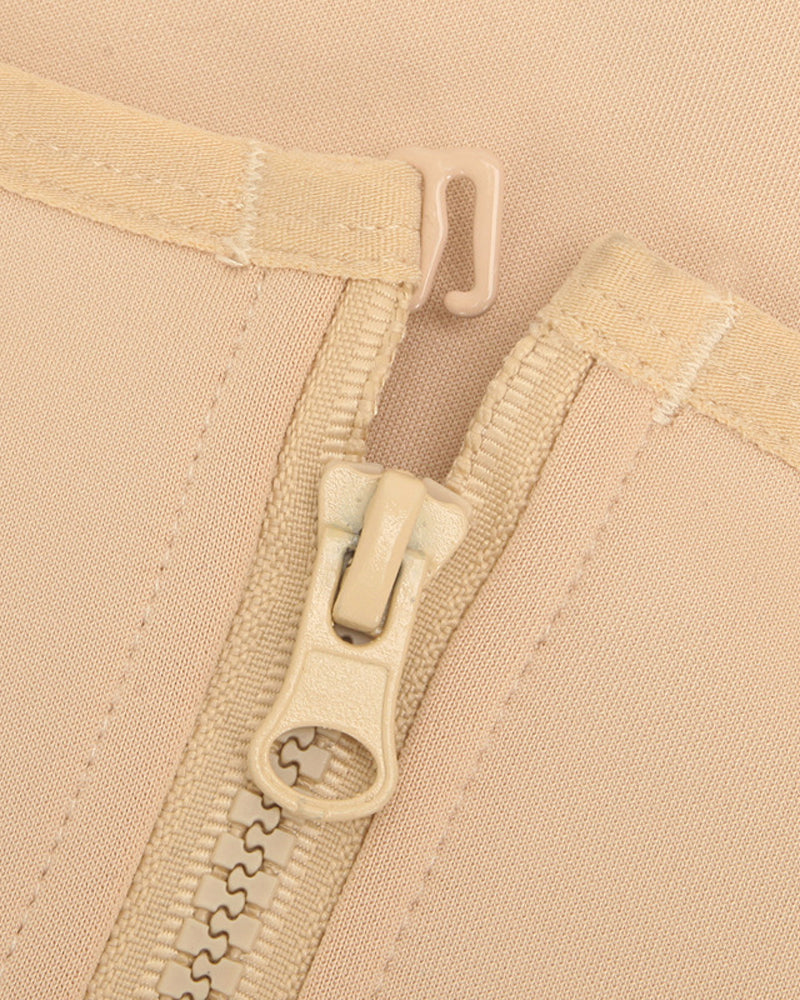 Women's Adjustable Patterned Straps Button Zipper Waist and Abdomen Shaper