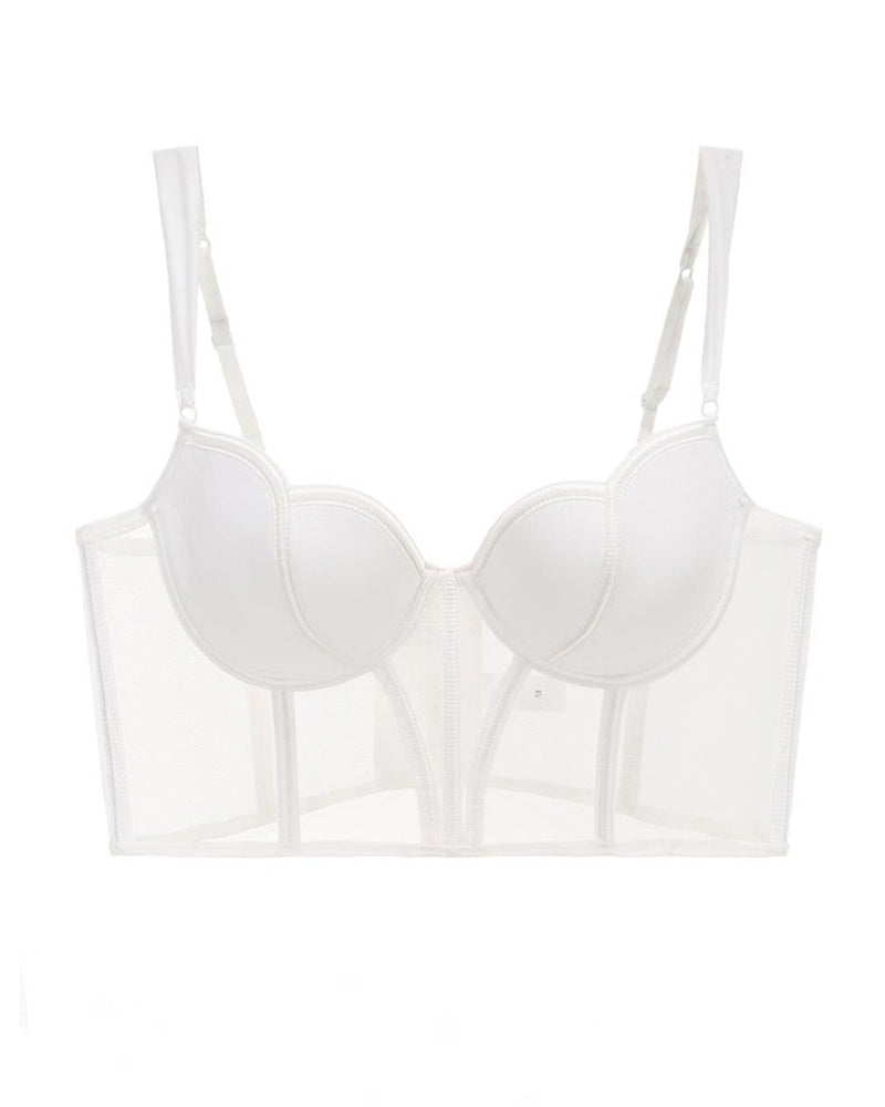 Sexy Sheer Mesh Push-Up Corset Top