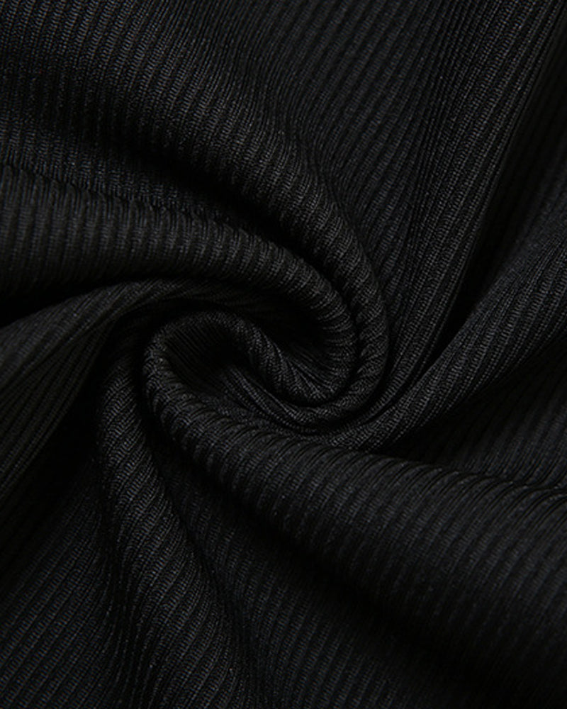 Sexy Deep V Knitted Solid Color Back Strap Hip-Lifting Jumpsuit