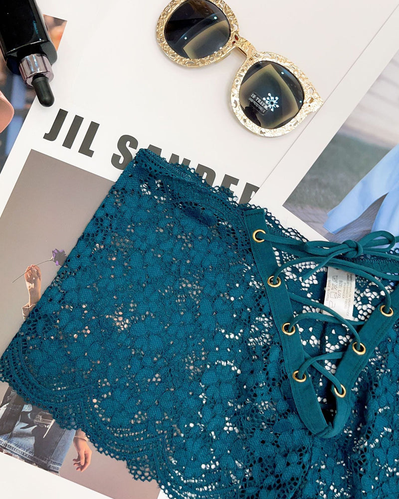 Women's Sexy Flower Lace Back Waist Tie Design Panties