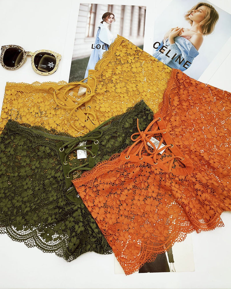 Women's Sexy Flower Lace Back Waist Tie Design Panties