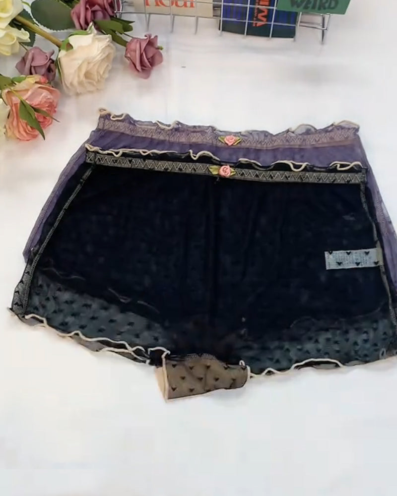 Multipack Women's Heart Lace Flower Decoration High Elastic Underwear