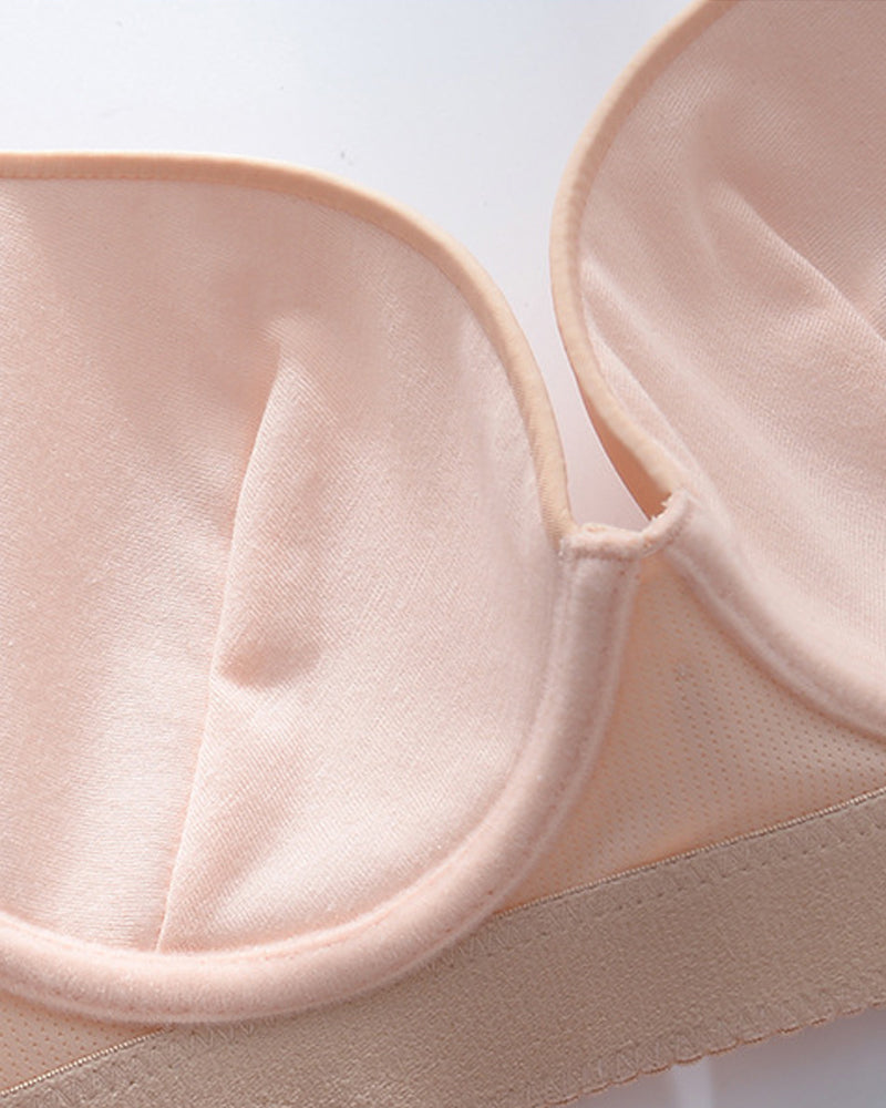 Breathable Plus Size No Steel Ring Push Up Bra