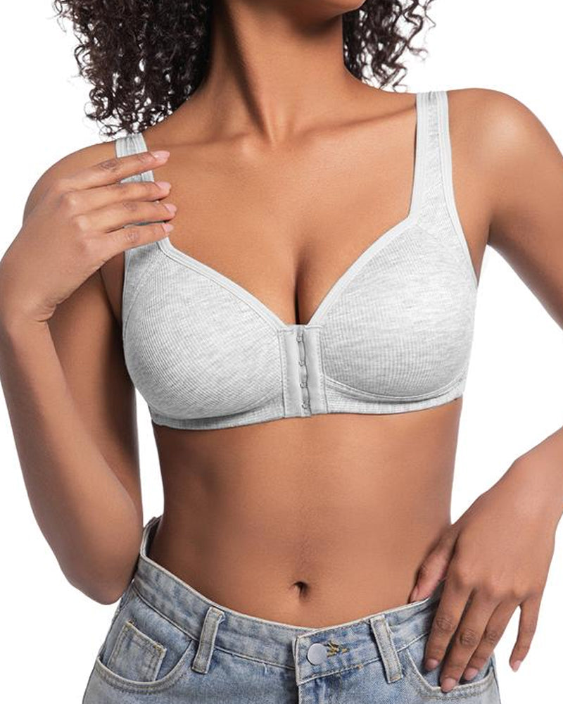 3-Pack Seamless Adjustable Front-Clasp Wireless Push-Up Bras