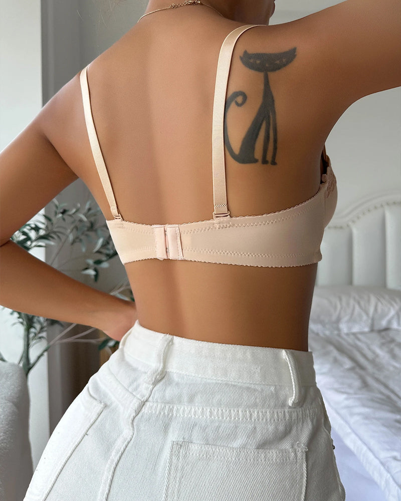 Sexy and Comfortable Bow Scalloped Push-Up Bra