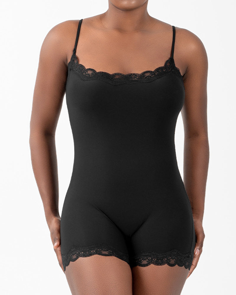 Women's Spaghetti Strap Lace Seamless Sexy Jumpsuit