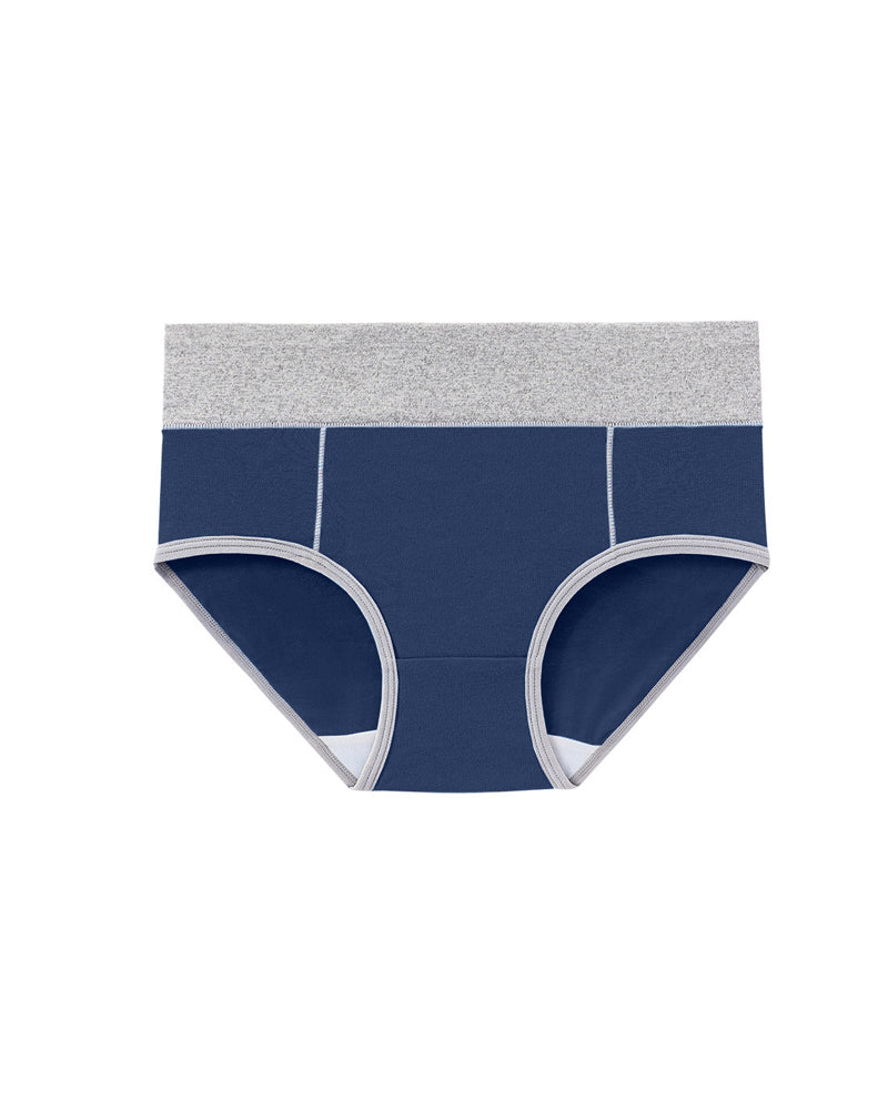 Women's Mid-Rise Colorblock Plus Size Cotton Butt Lifting Waist Briefs