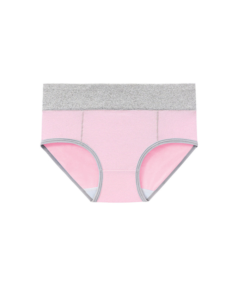 Women's Mid-Rise Colorblock Plus Size Cotton Butt Lifting Waist Briefs