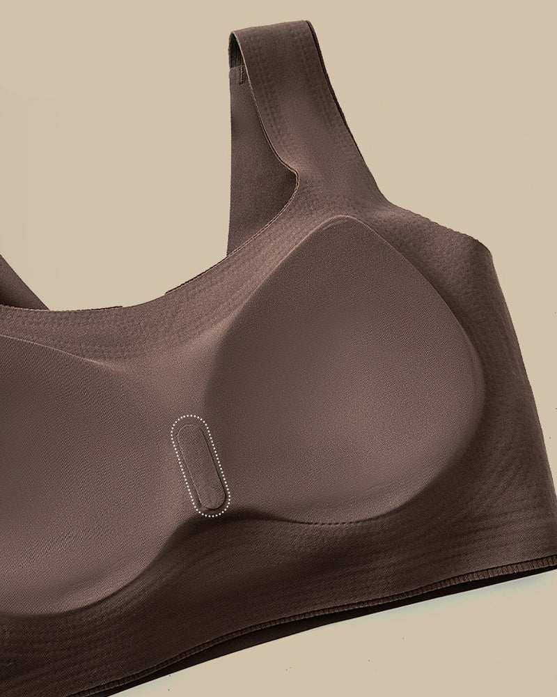 Solid Color No-Wire Seamless Push-Up Casual Vest Bra