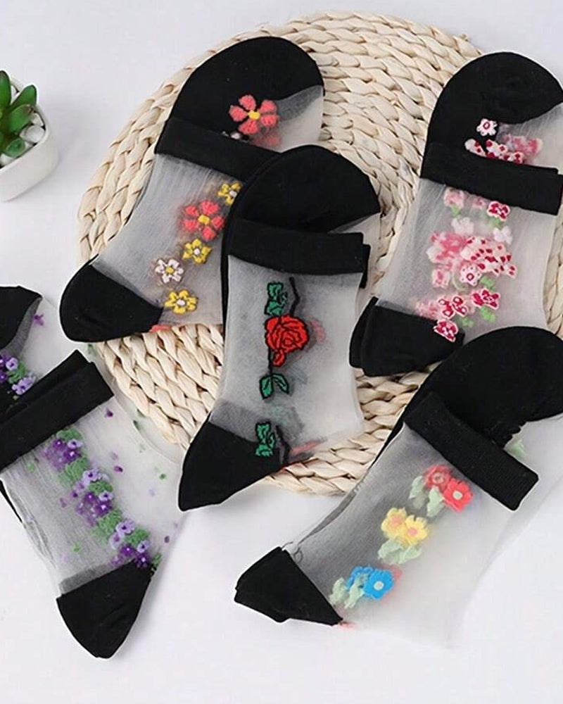 5-pack Women's Floral Jacquard Socks