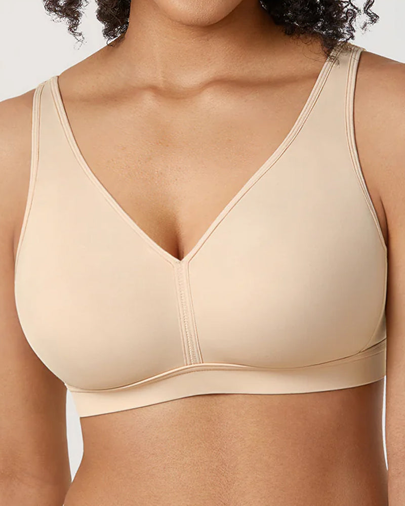 Wire-free Deep V Full Cup Comfortable Bra