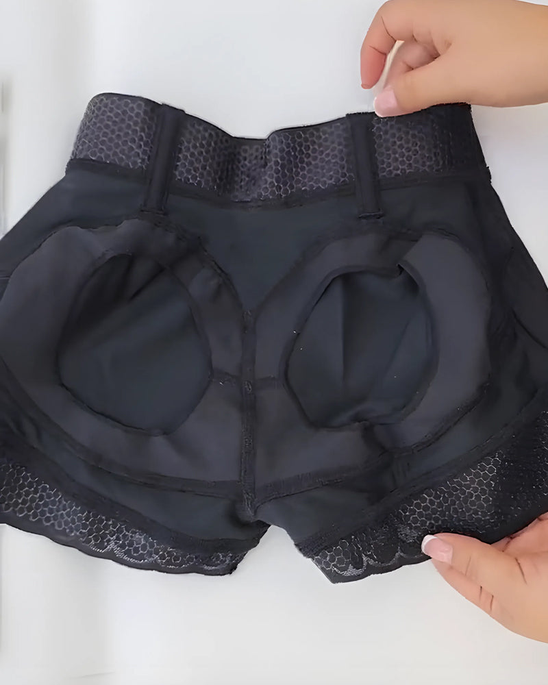 Women's High Waist Lace Trim Body Shaping Panties