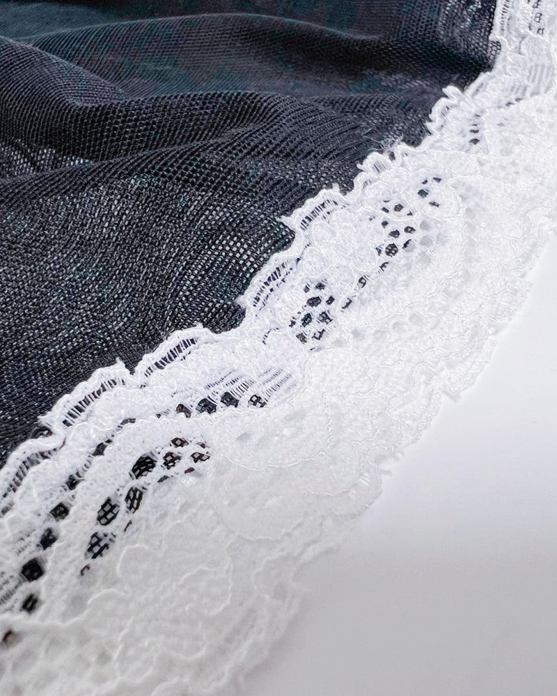 Lace Mesh Stitching See-through Sexy Maid Uniform Suit
