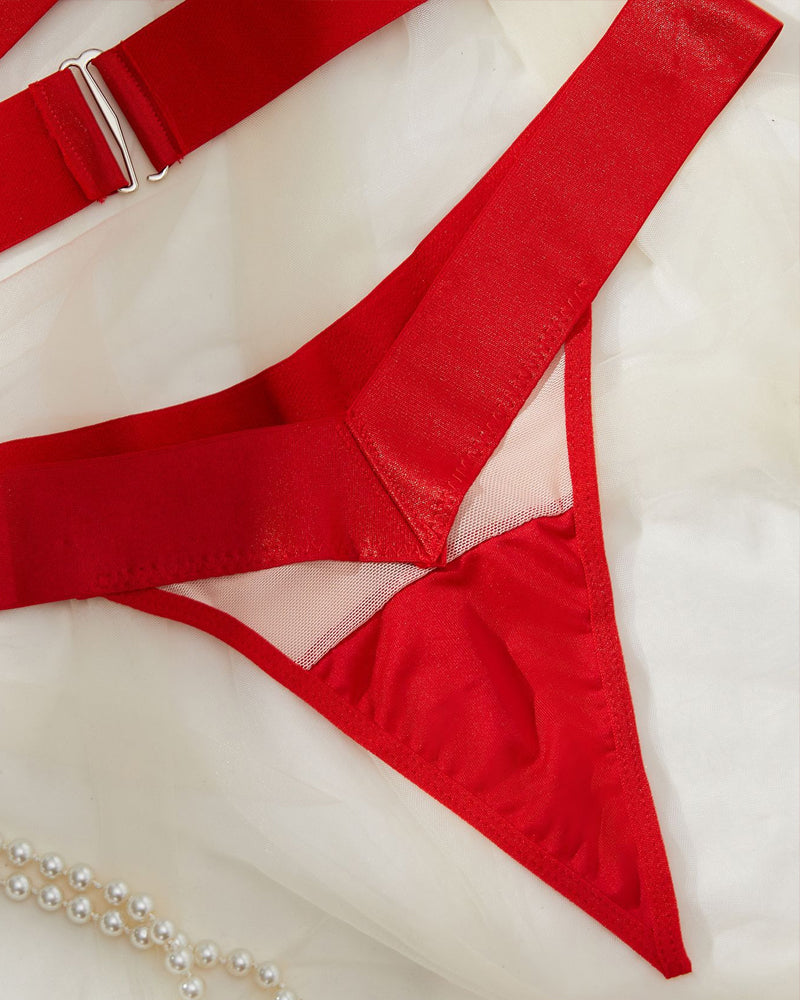 Sexy Mesh Cross-perspective Hollow Lingerie Set