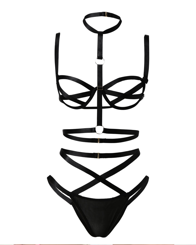 Sexy Bandage Hollow Underwear Set