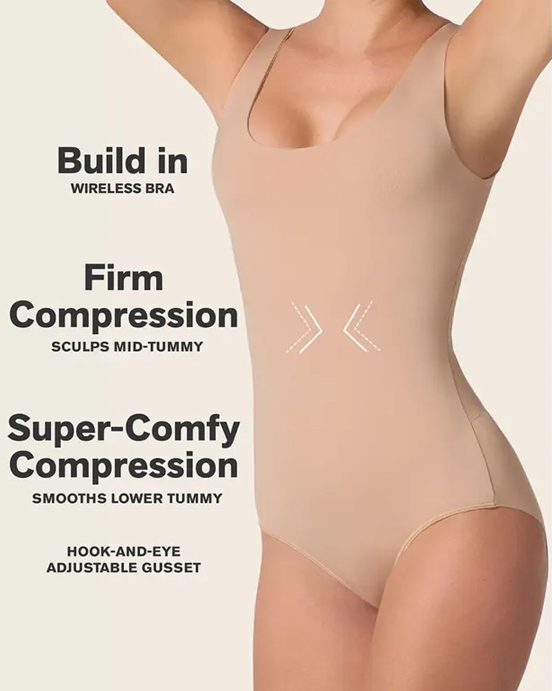 Comfortable Tummy Control Butt Lifting Seamless Sleeveless Body-shaping Bodysuit