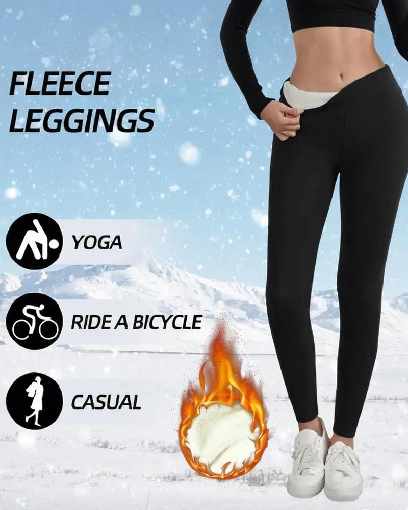 Winter High Waist Elastic Thickened Warm Wool Lined Casual Sports Leggings