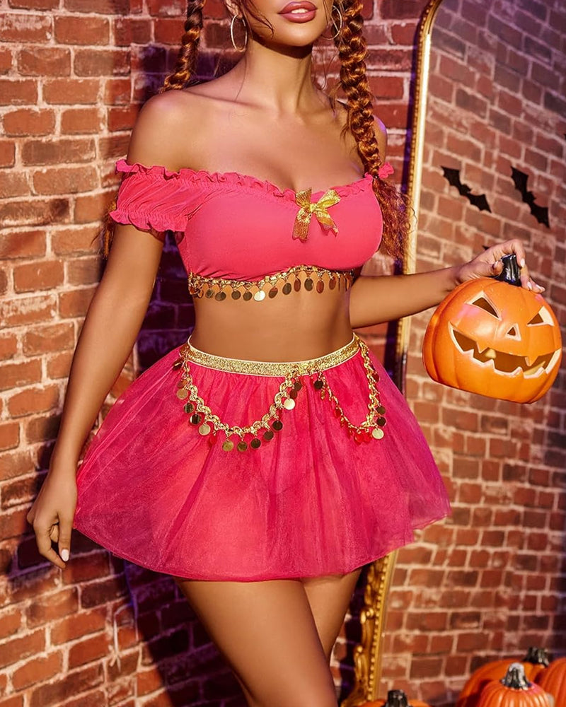 Halloween Sexy See-Through Mesh Role Playing Lingerie Set