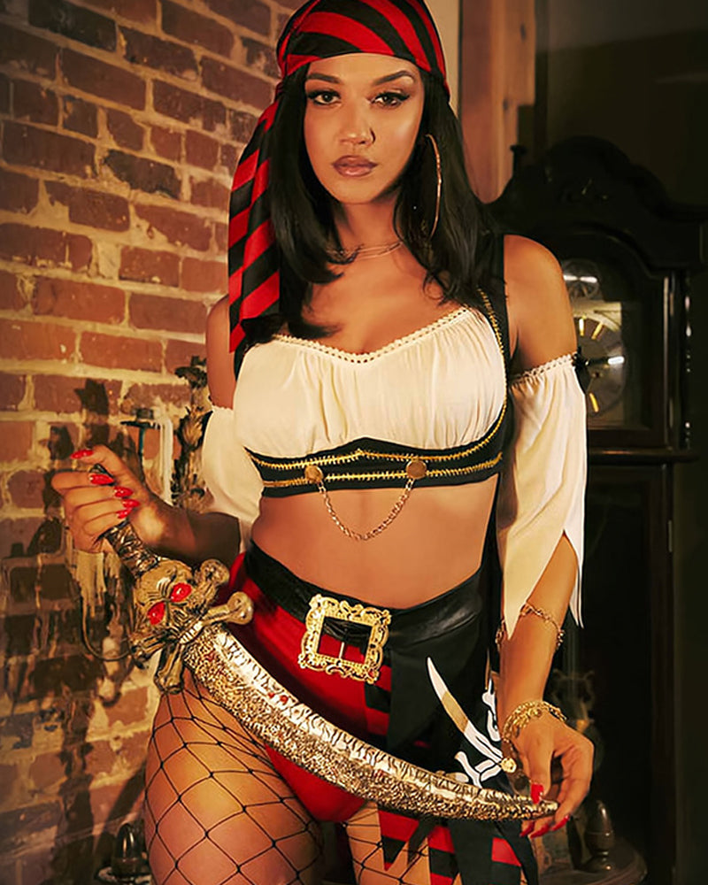 Halloween Pirate Costume Cosplay Uniform Temptation Set