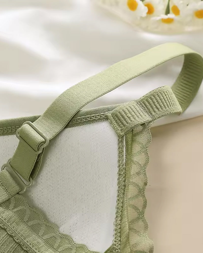 Casual Comfort Lace Wrap Bra Set