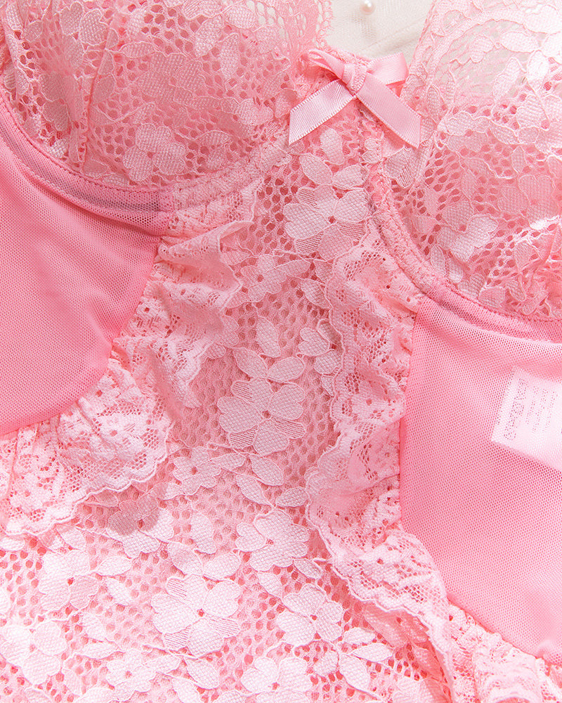 Sexy Lace See-Through Body-Shaping Hollow Bodysuit