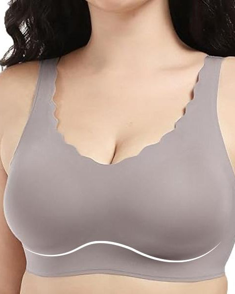 Soft V-Neck Scalloped Bra