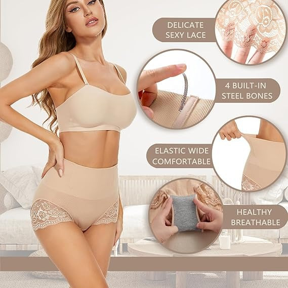 Floralshe® Lace-Trim Shaping Brief Panty