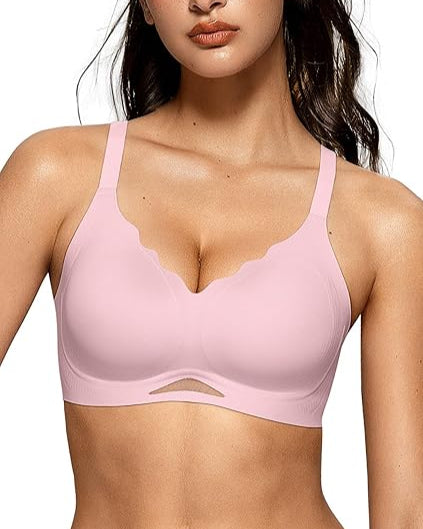 Scalloped Wireless Bras with  Mesh