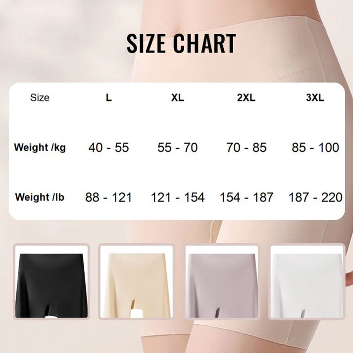 Women High-waist Ice Silk Underwear with Tummy-control Hip-lifting