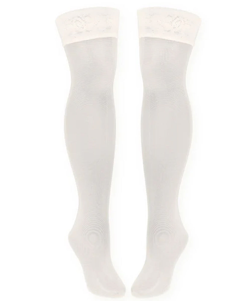 Lace-trimmed Stretch Stockings With Fun Prints