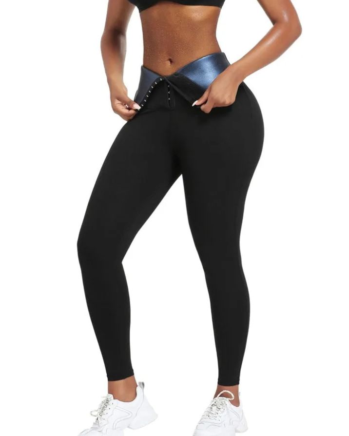 Leggings With Blue Neoprene Tummy Control