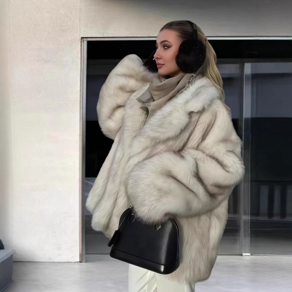 Neo Mint Oversized Fur Coat - Stay Chic & Warm!