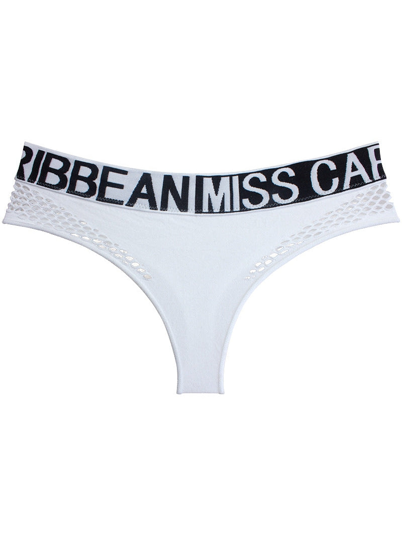 Female Letter Print Net Underwear