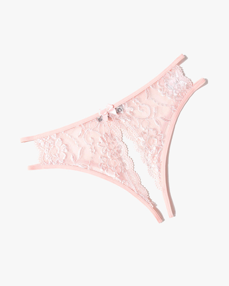 Floral Lace Panties with Bow
